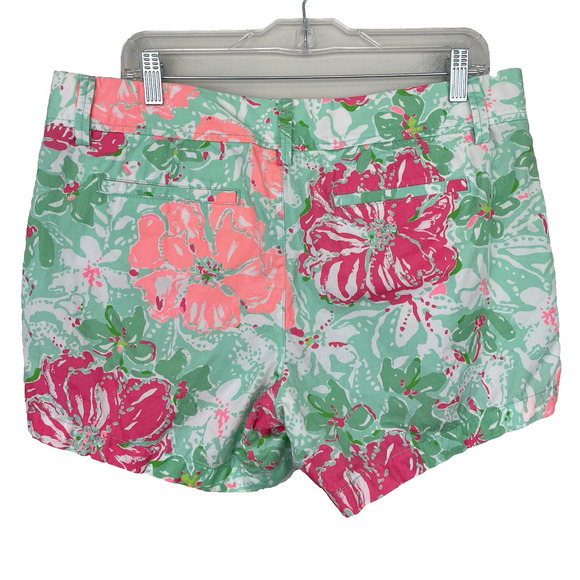 Lilly Pulitzer Callahan Shorts Size 12 Tidal Wave Pans Garden Print Tropical Fun - Picture 2 of 11
